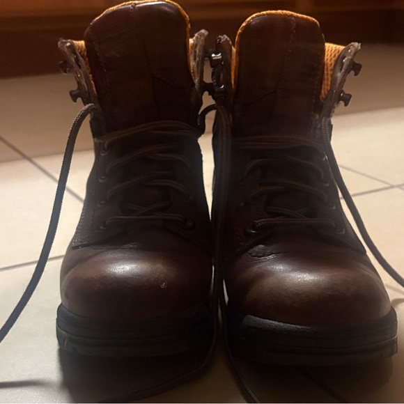 Timberland Shoes - Timberland Dark Brown Leather Work Boots size 6